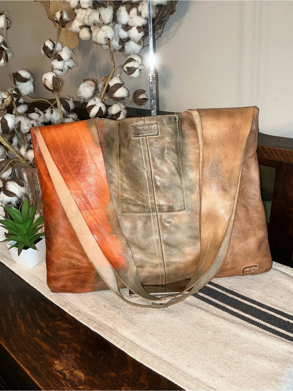 NWOT Bed Stu Leather Ariel Hobo Shoulder Bag Cool Sangria Tie Dyed Retail $249 - Picture 6 of 14